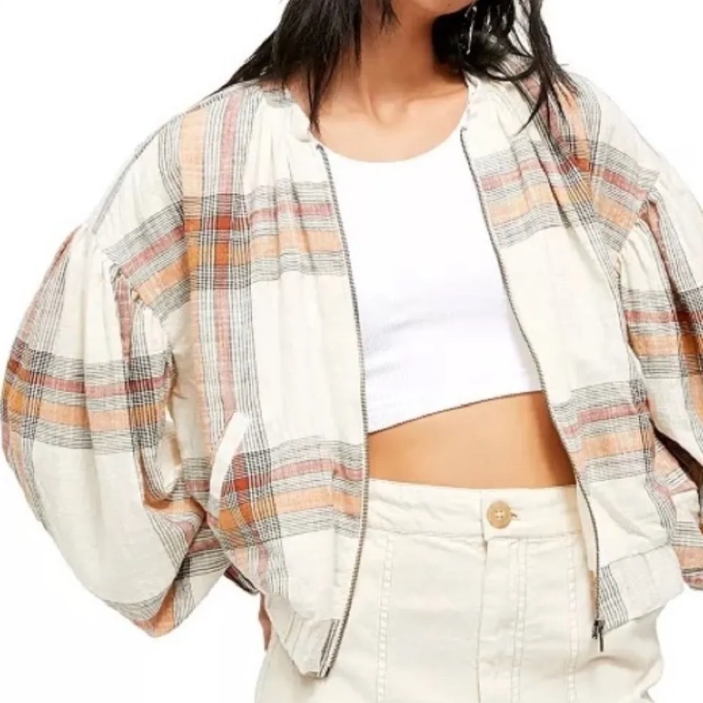Free People Mattie Plaid Bomber Jacket - Picture 2 of 6